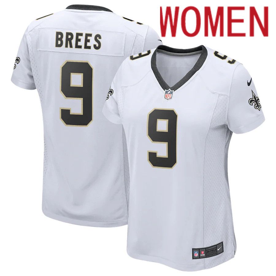 Women New Orleans Saints #9 Drew Brees Nike White Game Player NFL Jersey
